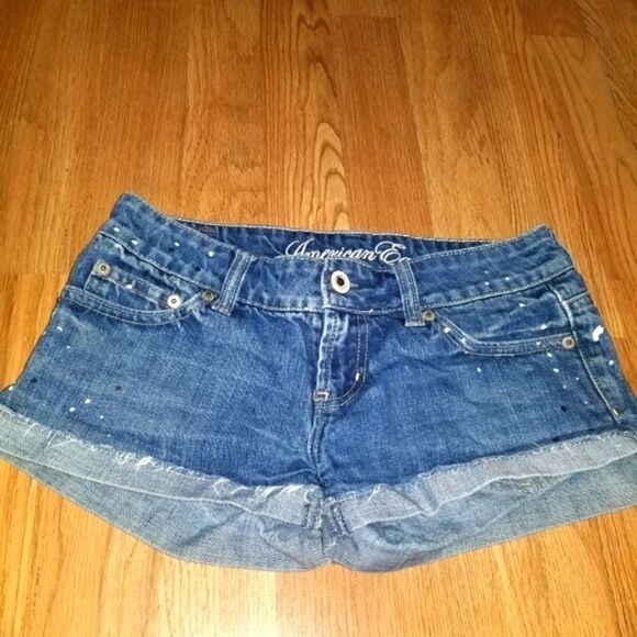 American Eagle Paint Splash Denim Shorts - Picture 1 of 8